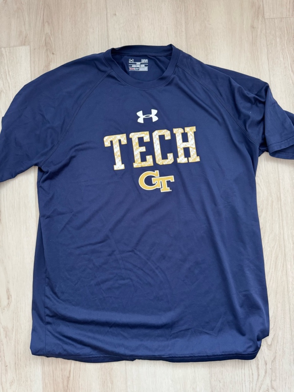 Men’s Under Armour Navy Blue Performance Tee with White Logo